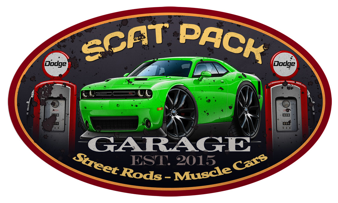 2010-16 Challenger SCAT PACK Garage Sign Wall Art Graphic Sticker