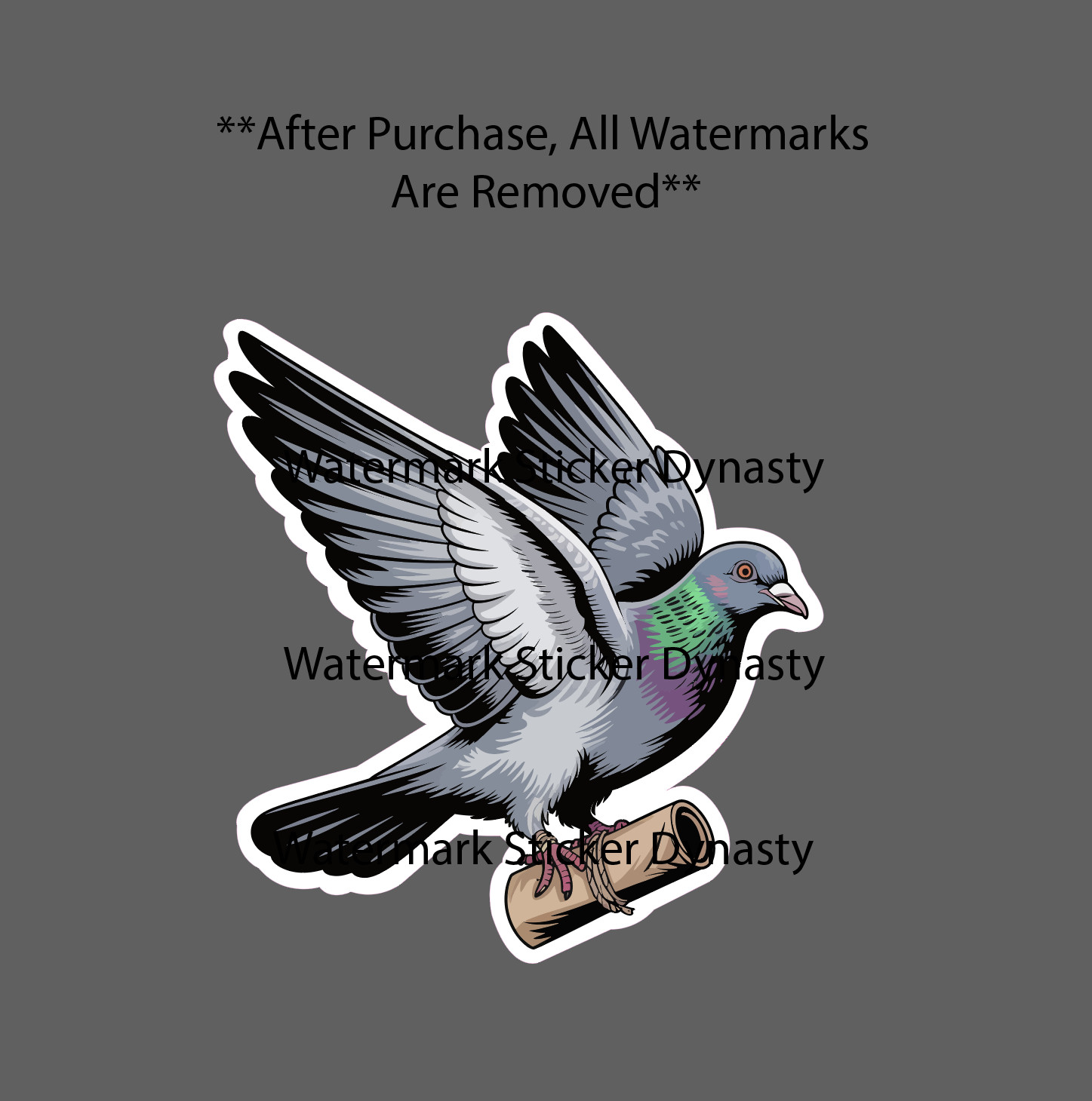 Messenger Pidgeon Sticker Waterproof Decal Scroll Retro Vintage Text Gift NEW