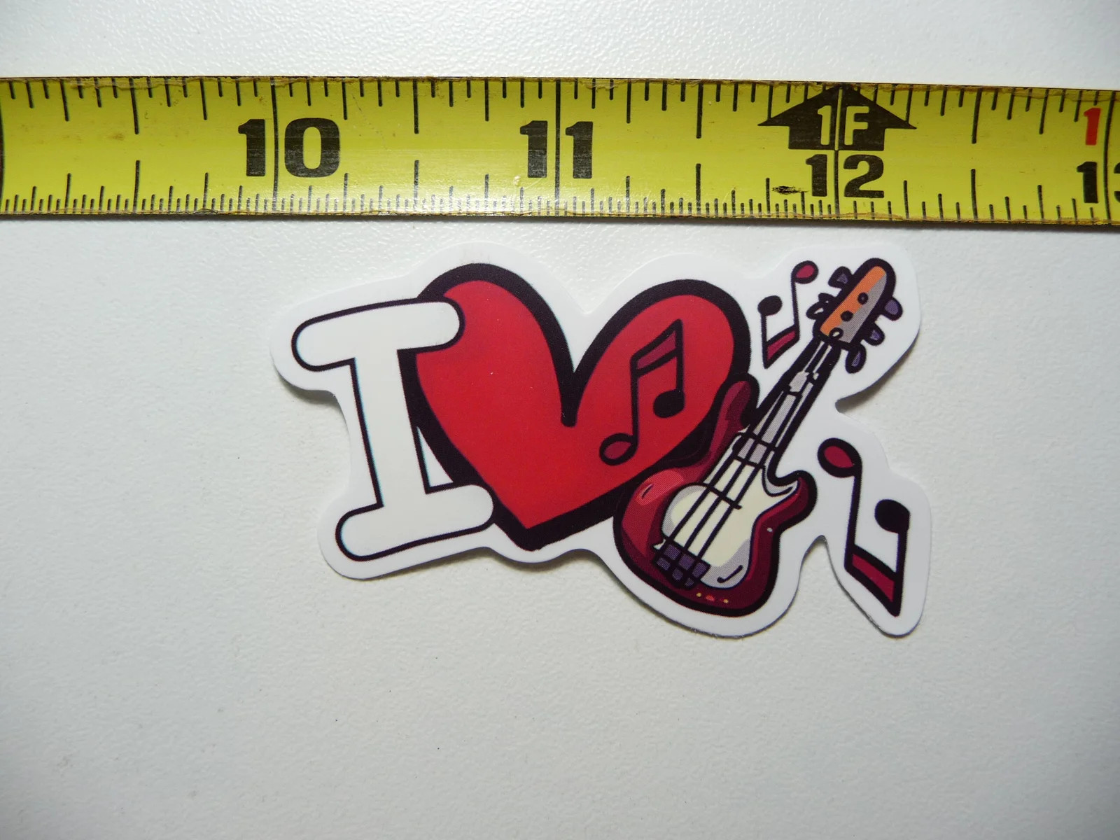 I LOVE HEART ELECTRIC GUITAR SMALL STICKER DECAL MUSICIAN FAN BAND SONG