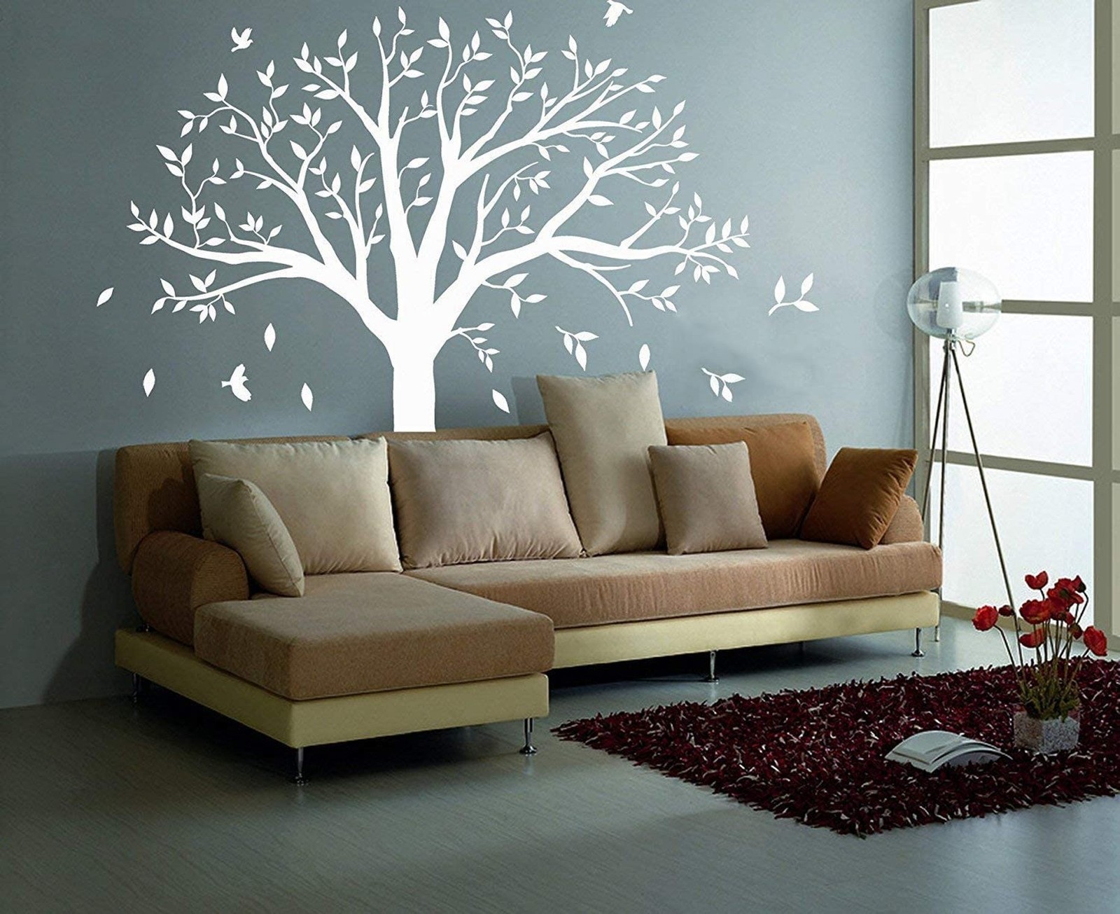 Giant Family Tree Wall Decals Photo Tree Wall Decals with Birds Wall Stickers…