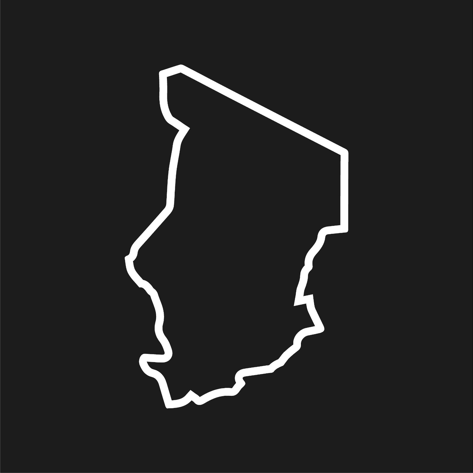 Chad Outline Hollow Center Vinyl Decal Country Heritage sticker