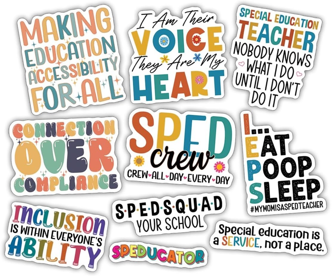 10pcs Special Education Sticker Inclusion Accessibility Quote SPED Teacher Gift