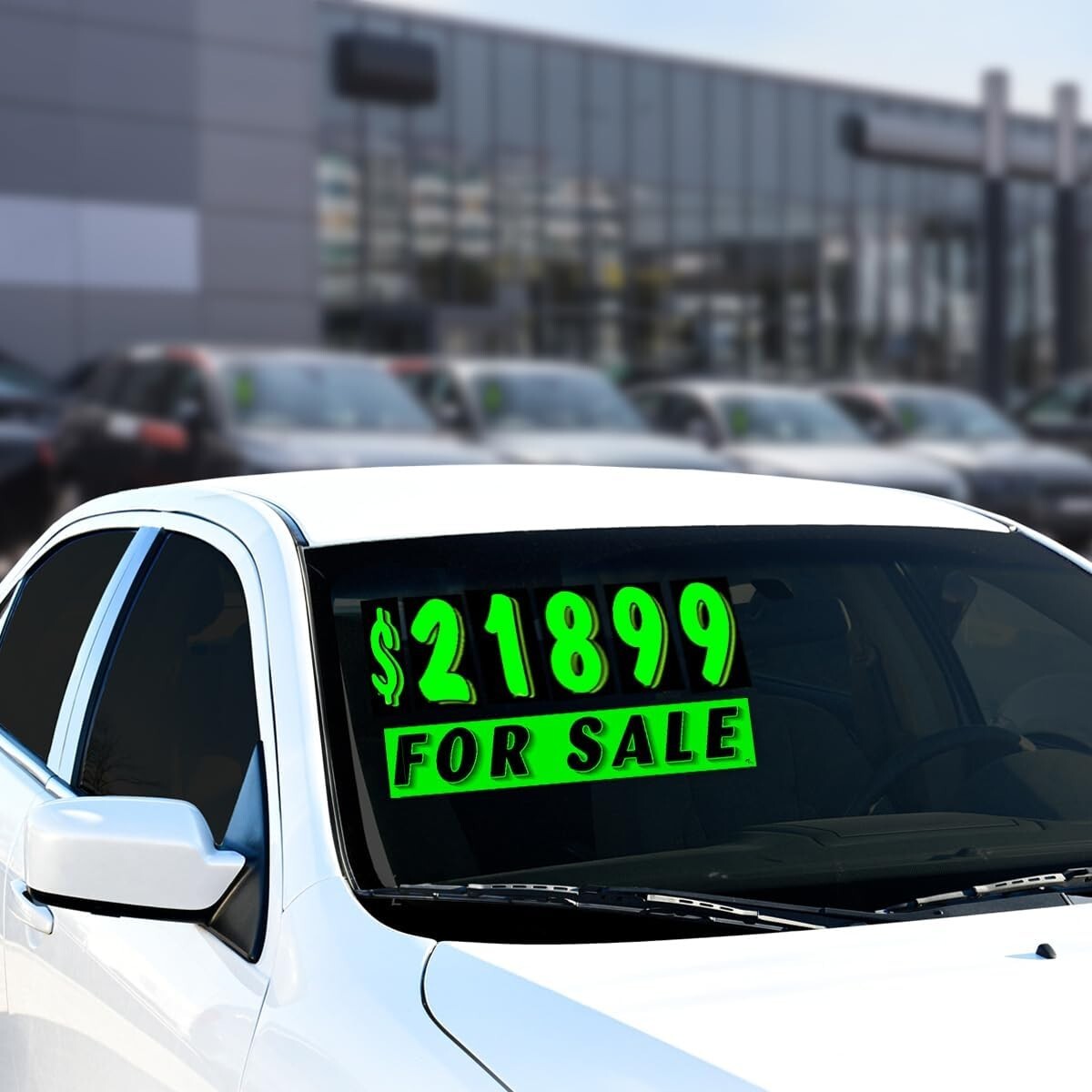 Vinyl Number and For Sale Slogans Decals Car Lot Windshield Pricing Stickers