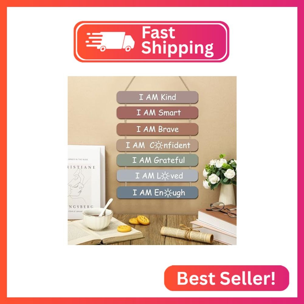 Gerrii Positive Affirmations Wall Decor Wooden Inspirational Wall Art Mental Awa