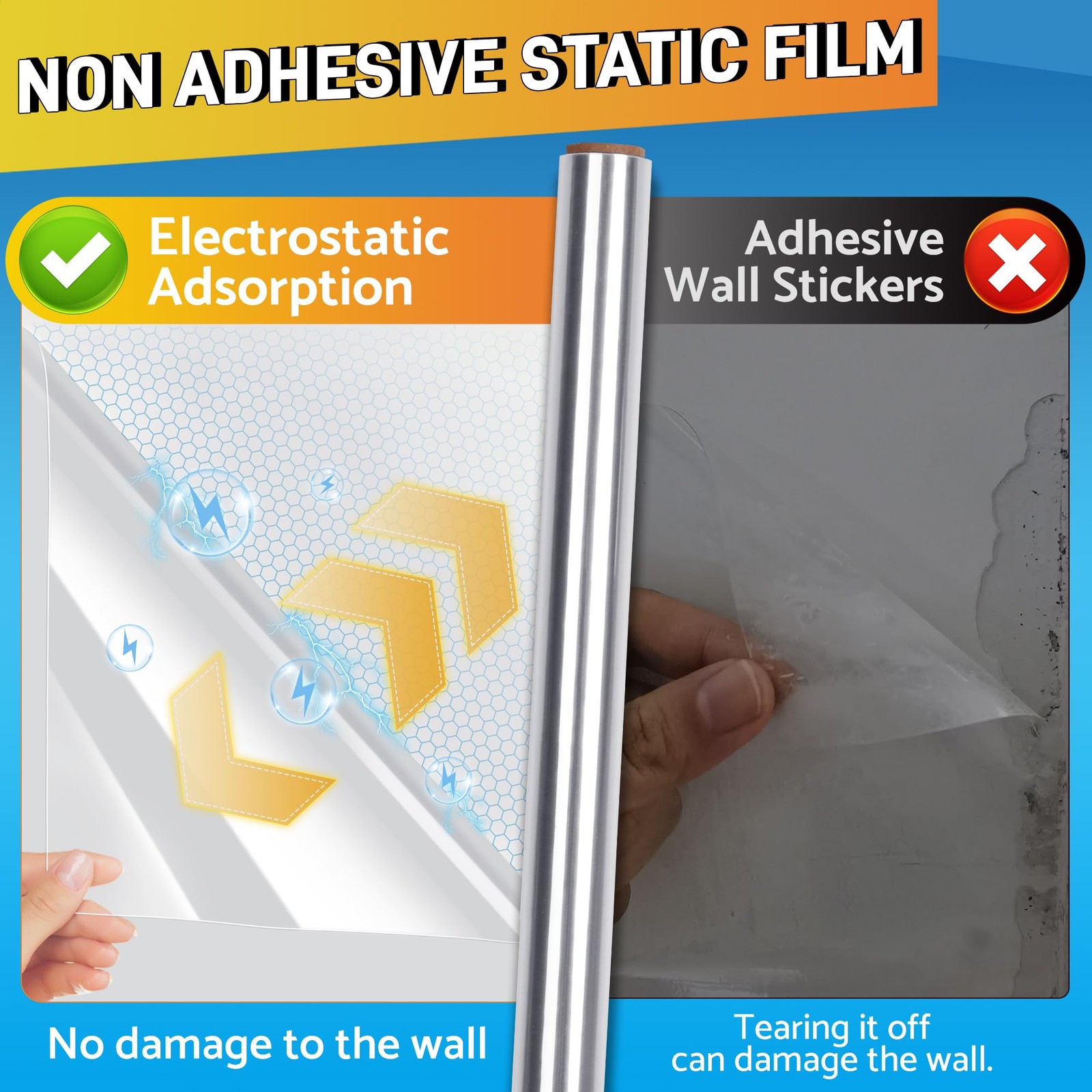 Clear Wall Protector, Electrostatic Wall Protective Film, Transparent Static …