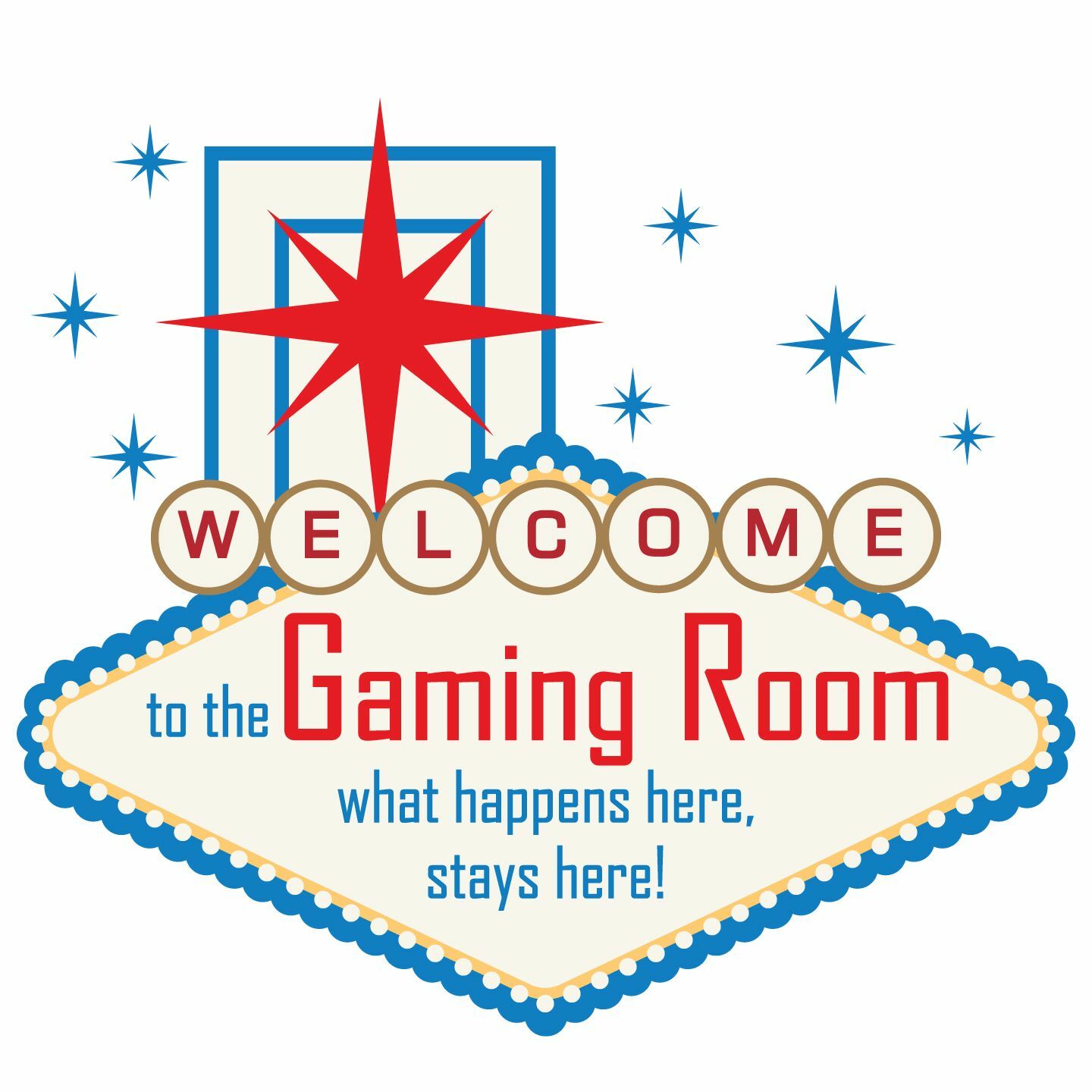 Welcome To The Gaming Room Famous Las Vegas Quotes Home Bedroom Wall Art Sticker