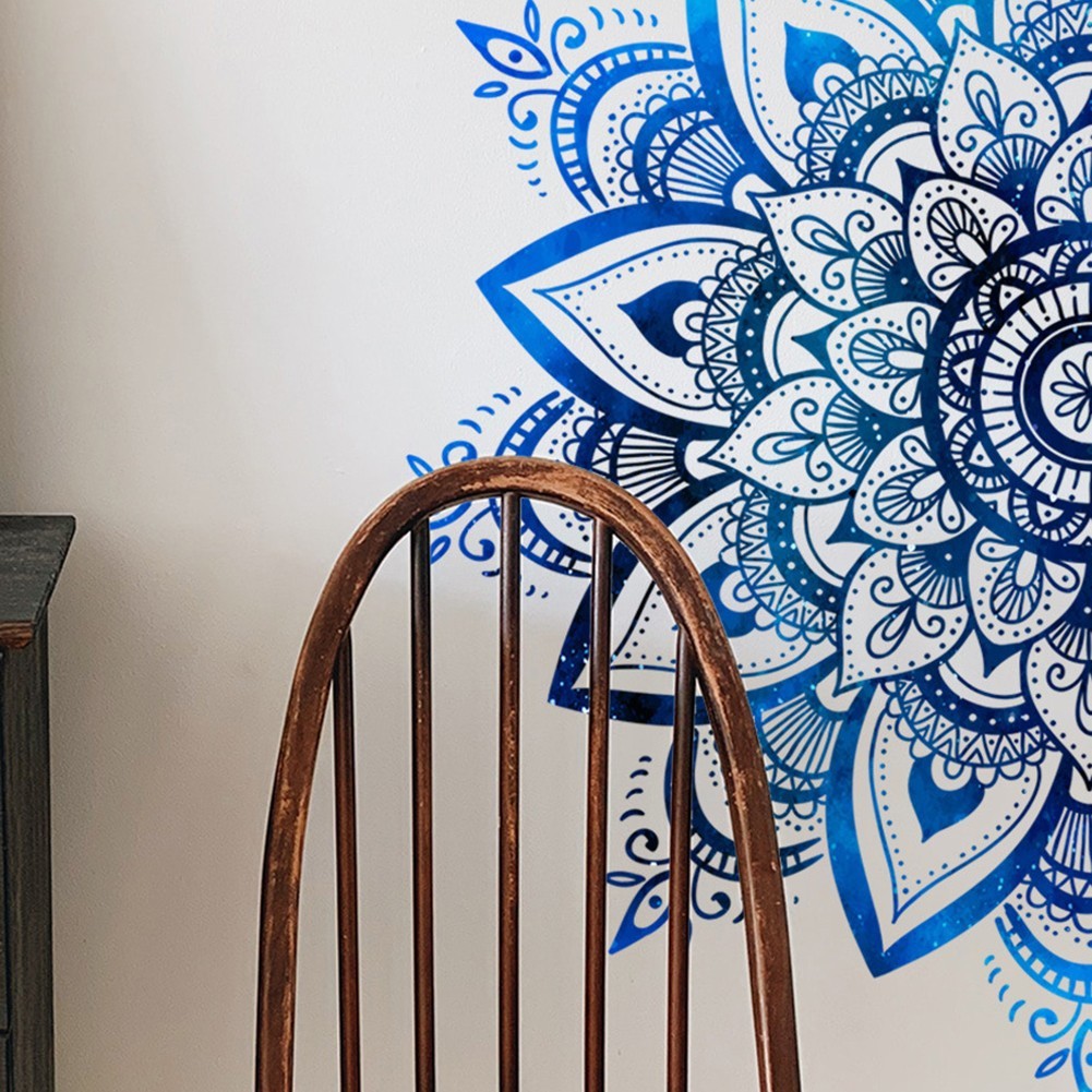 Unique Vinyl Wall Sticker for mandala Lotus Flower Datura for zen Decor Decals