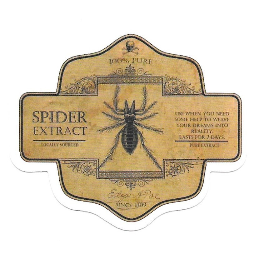 Spider Extract Sticker Vinyl Die Cut Edgar Allen Poe Apothecary Gothic Decal