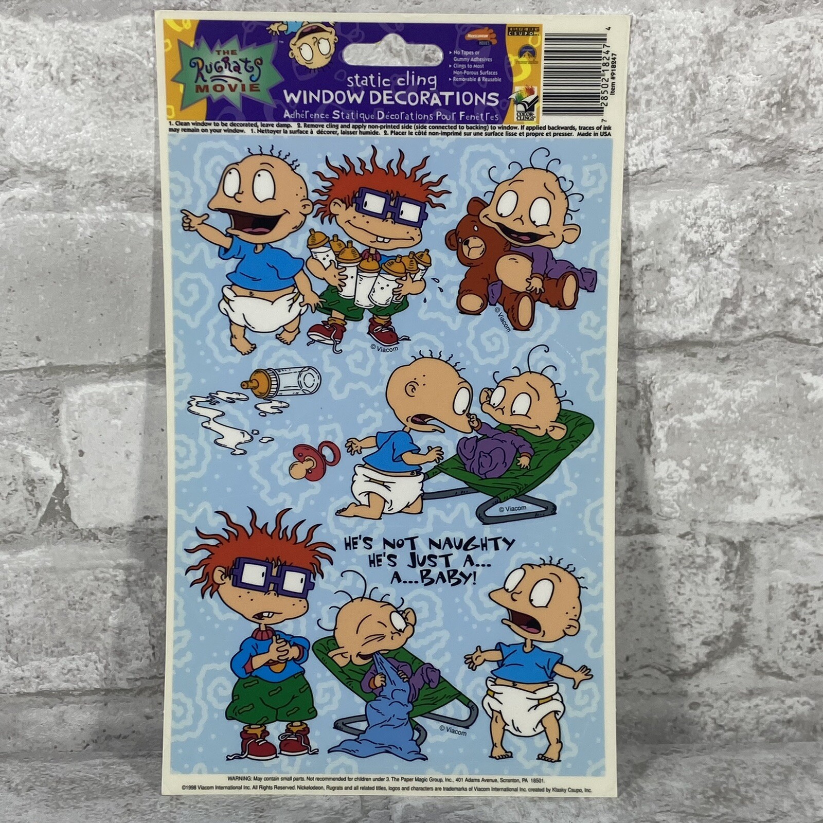 Vtg Rugrats Nickelodeon Static Cling Window Decorations