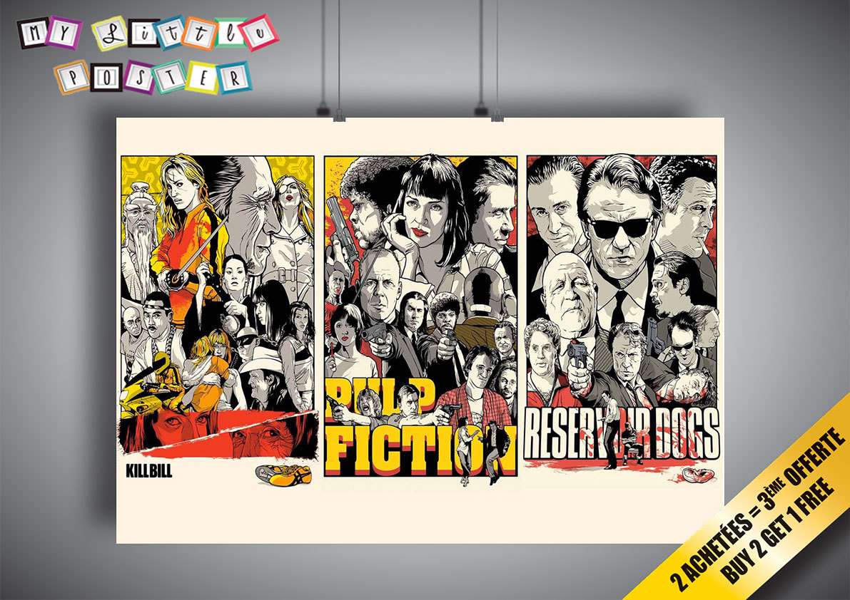 Poster TARANTINO Pulp Fiction Reservoir Kill Bill