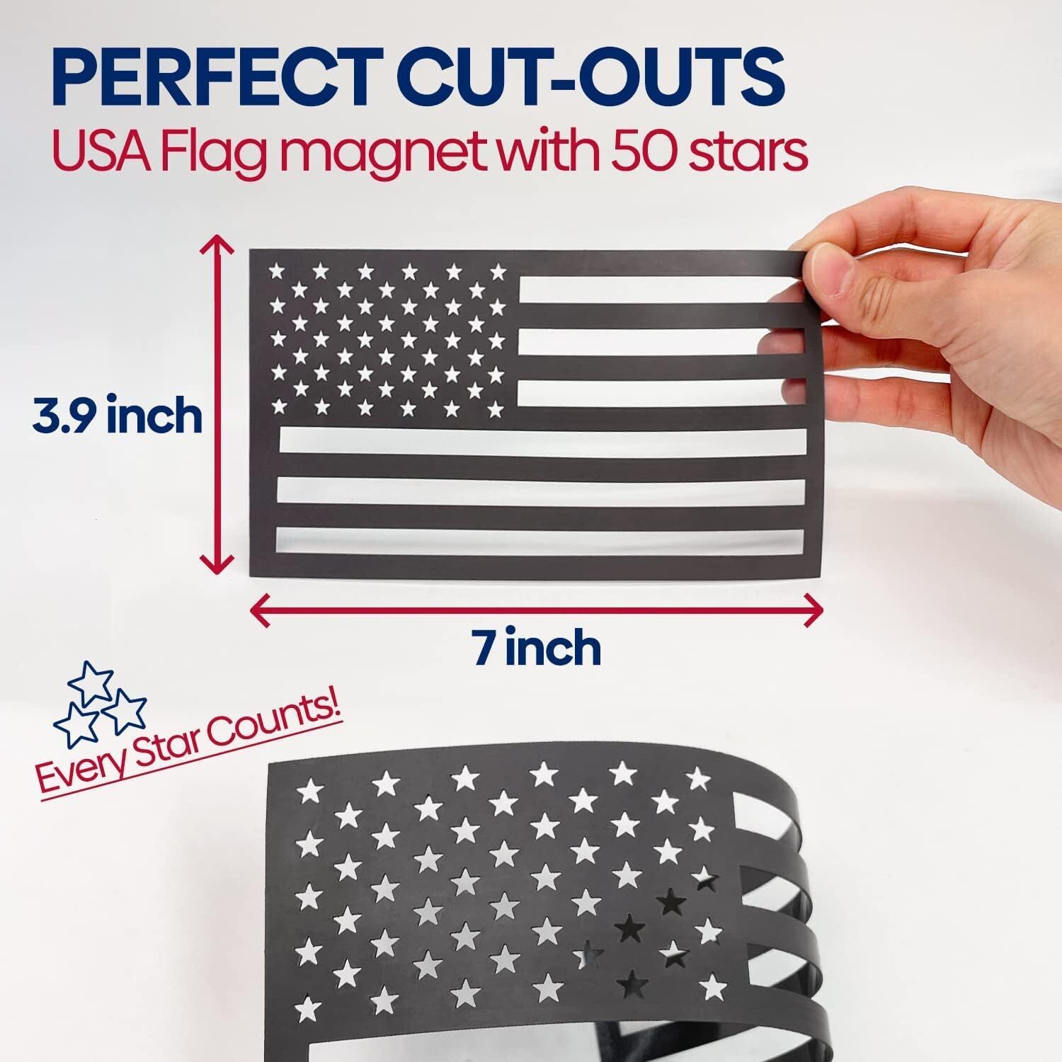 GRITKULTURE American Flag Perfect-Cut Super Magnet 2 Pack with BONUS