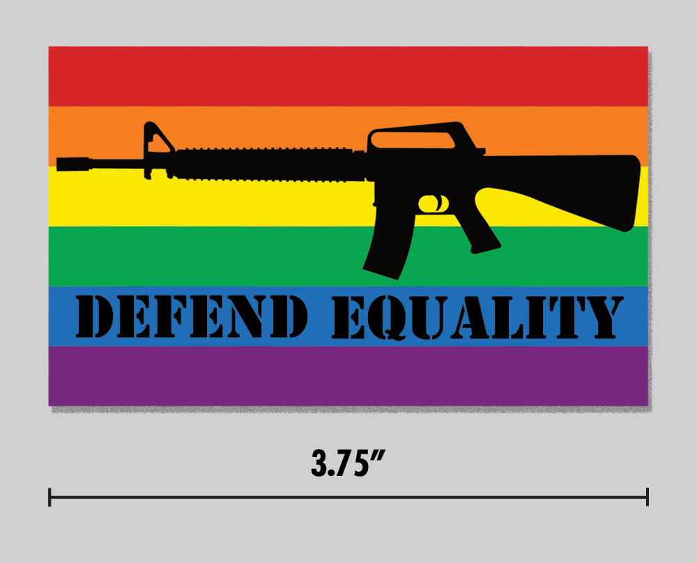 Defend Equality Sticker Rainbow Pride Flag 2nd Amendment 3.75″ Vinyl Decal