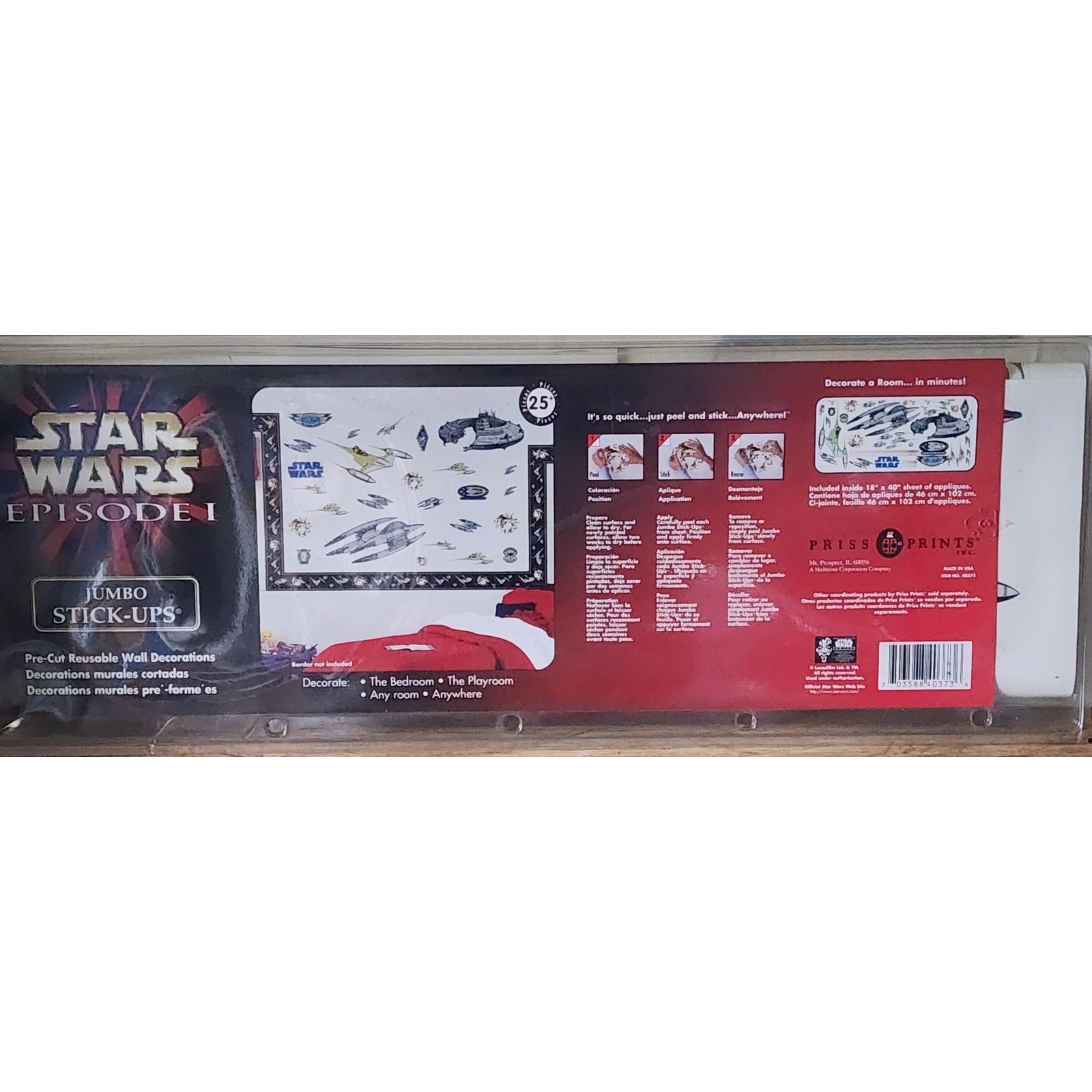 2 Star Wars Episode 1 TPM Jumbo Stick-Ups Set Of 25 Total 50 Wall Stickers 1999