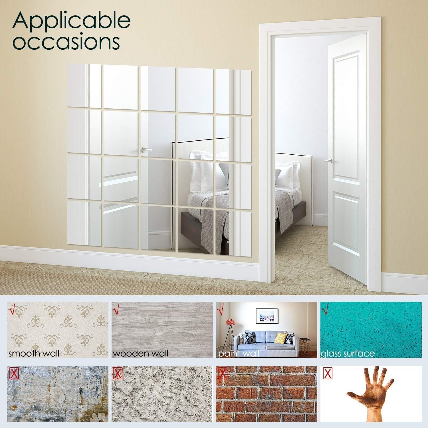8”x10” Frameless Plastic Mirror Sheets – 20 Pcs Unbreakable & Safe for Crafts