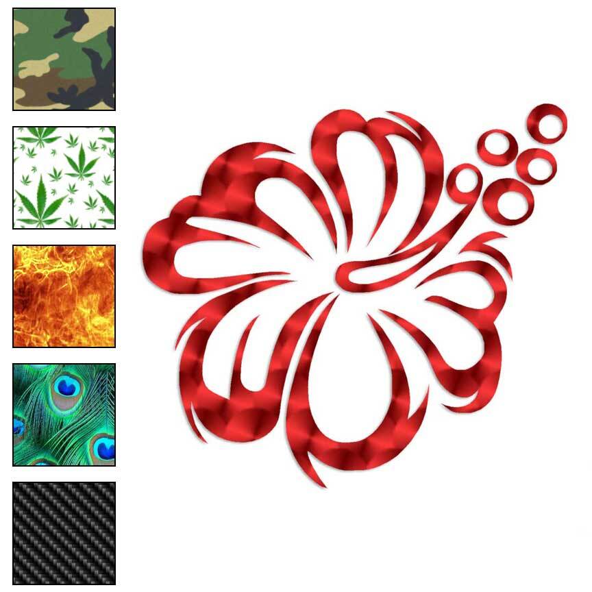 Hawaiian Flower Hibiscus, Vinyl Decal Sticker, 40 Patterns & 3 Sizes, #356