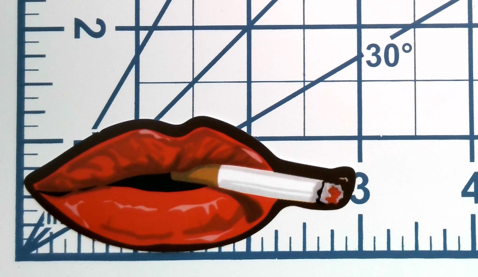 Red Lips Smoking Cigarette Vinyl Sticker Aesthetic Sexy Mouth Decal Retro Art