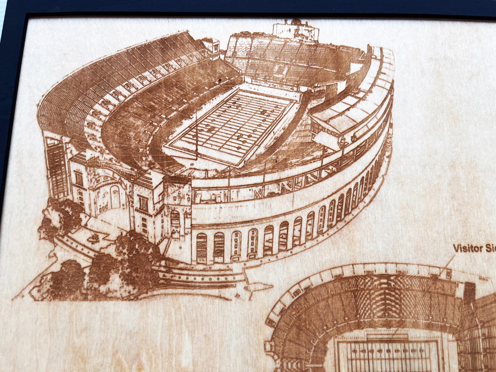Ohio Stadium Columbus, Ohio Wood Engraved Blueprint