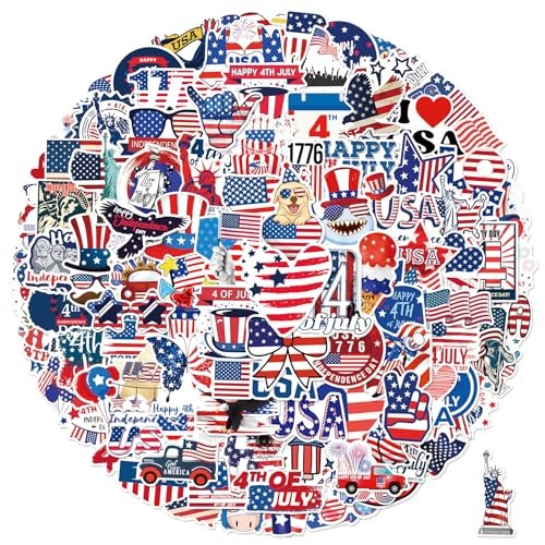 100 PCS 4th of July Stickers, Patriotic Stickers for Decorations, USA