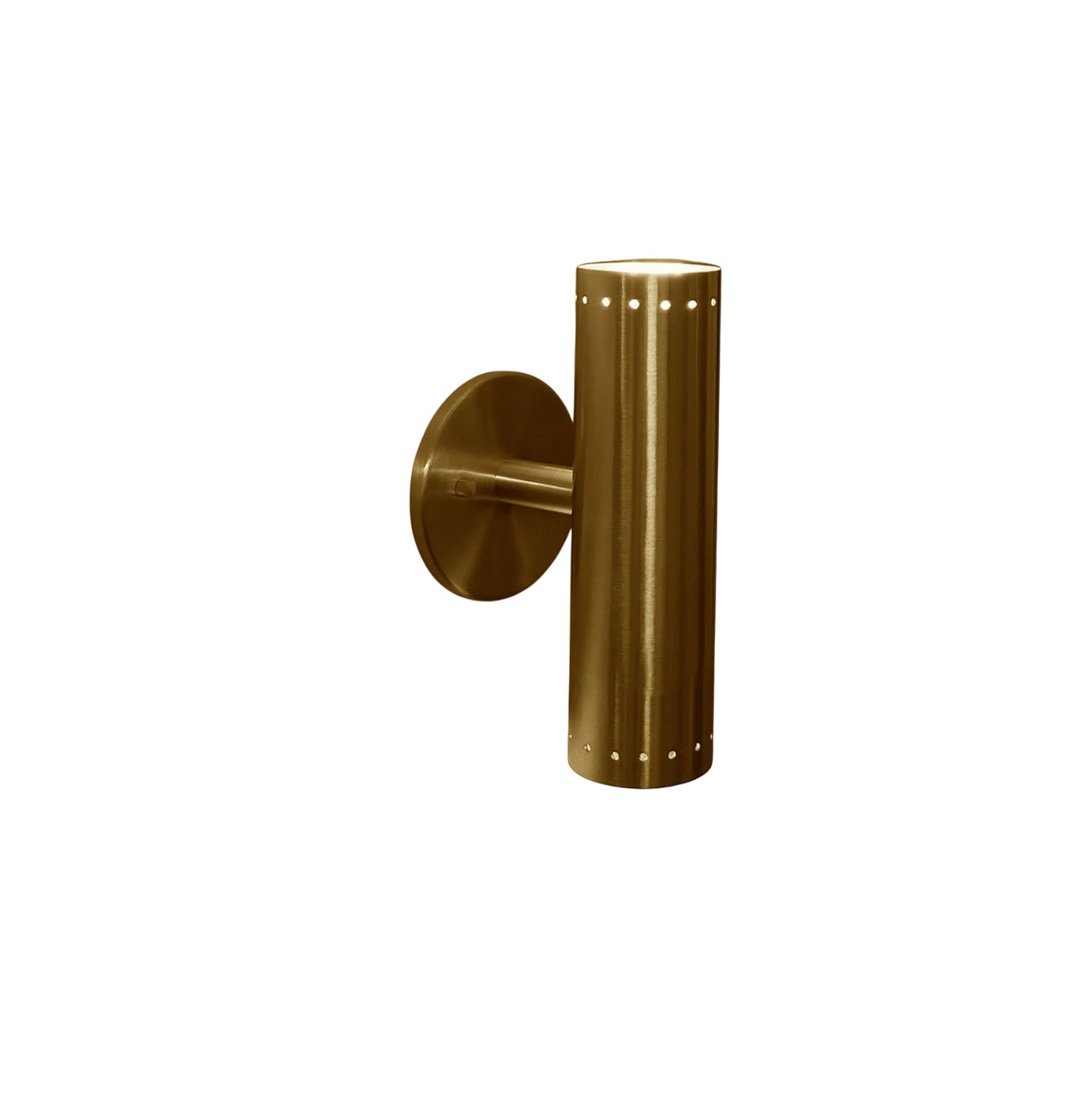 Handcrafted Raw Brass Cylinder Wall Sconce: Mid-Century Modern Lighting