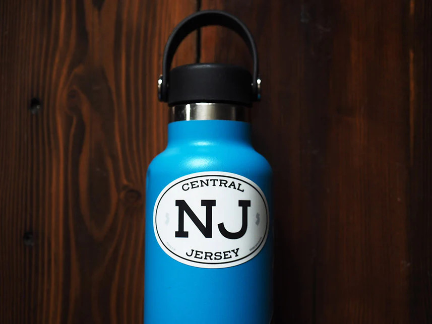 Central Jersey White Oval NJ Sticker