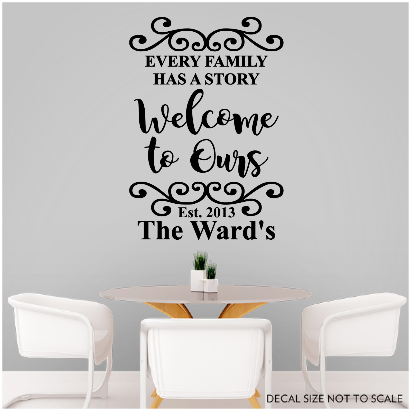 Every Family Has A Story Welcome To Ours personalized Last Name Year wall decal