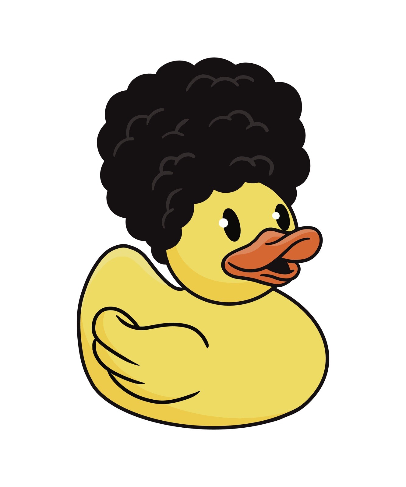 3” Afro Hair Rubber Duck Sticker Curly Style Salon