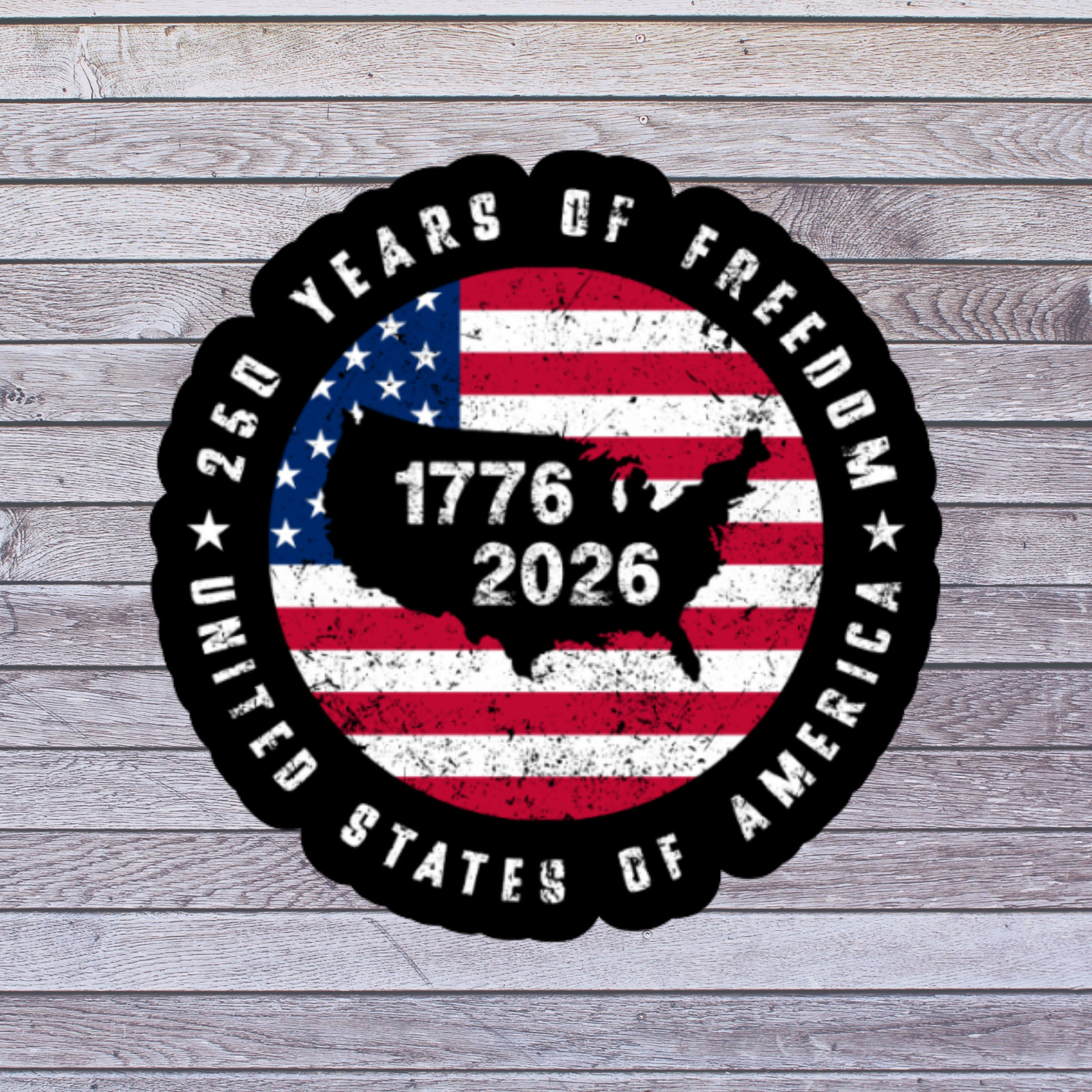 America Sticker Vinyl Decal 250 Years Freedom USA 1776 2026 Patriotic