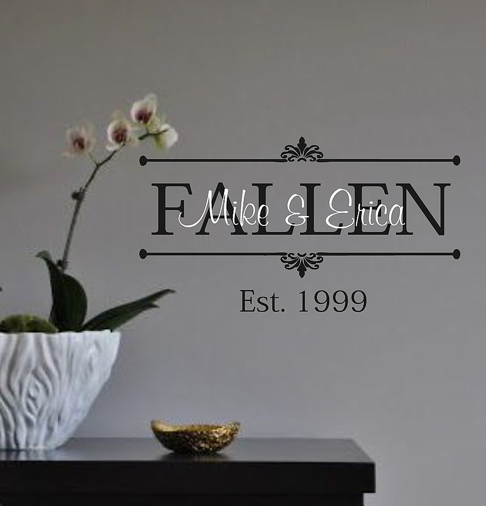 Family Vinyl Wall Decal -Personlaized Last name, Names, and Est Date- Vinyl Wall