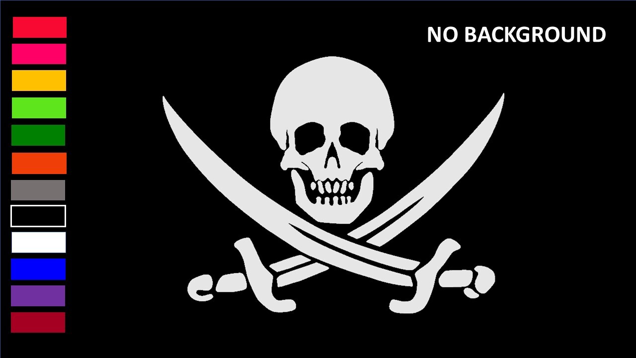 SWORDS CROSSES AND SKULL. Decal Stickers for Cars, Windows, Laptops, Tablets.