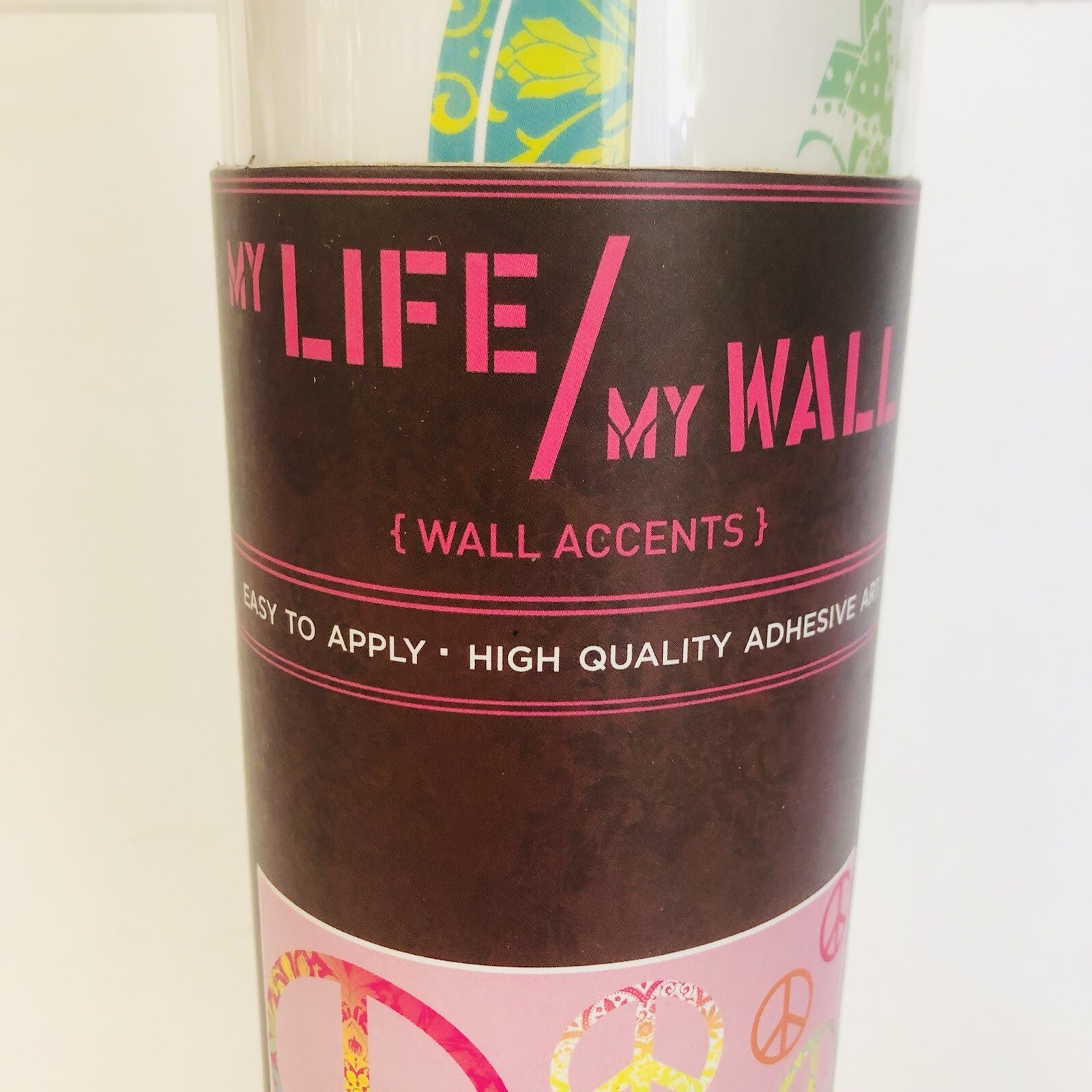 DCWV Decal Wall Art Peace Signs, Girls pink room, Peel-Stick, Multicolor