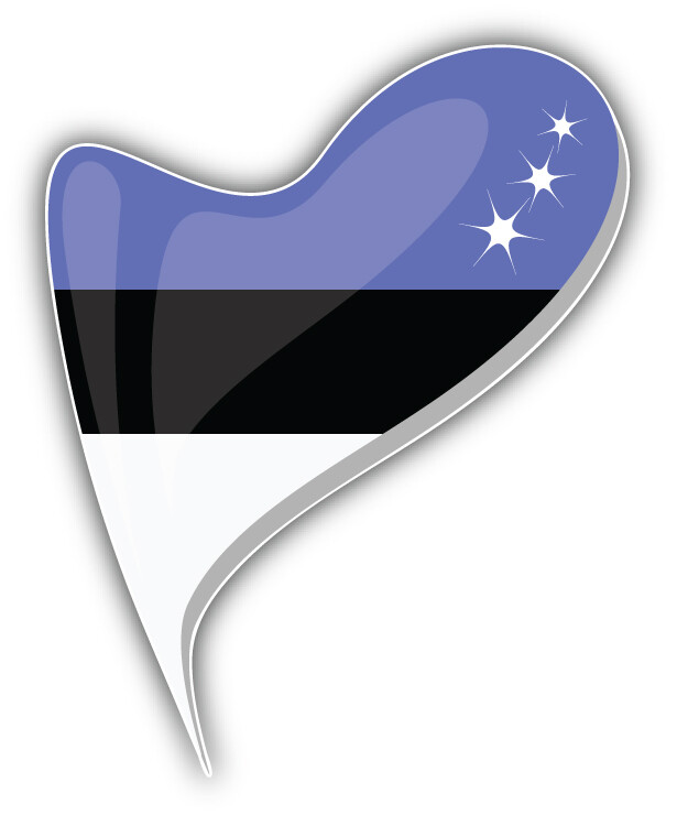 Estonia Flag Glossy Art Heart Car Bumper Sticker Decal