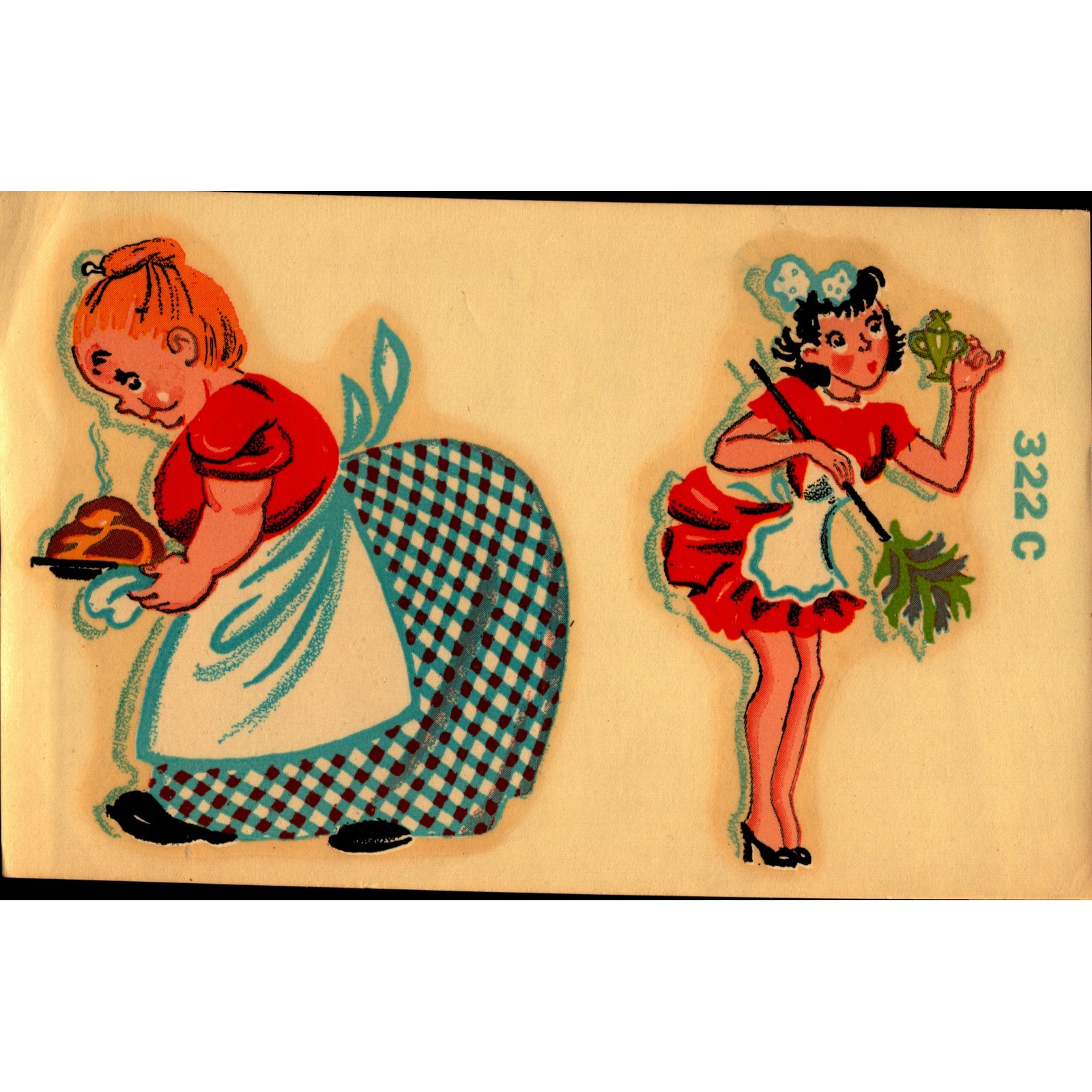 DURO Decal #322C Vintage Cartoon Character Water Slide Decal 1940s
