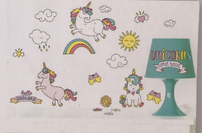 New Unicorn Rainbows Flowers Wall Stickers Decals Child’s Decor No Harm To Walls