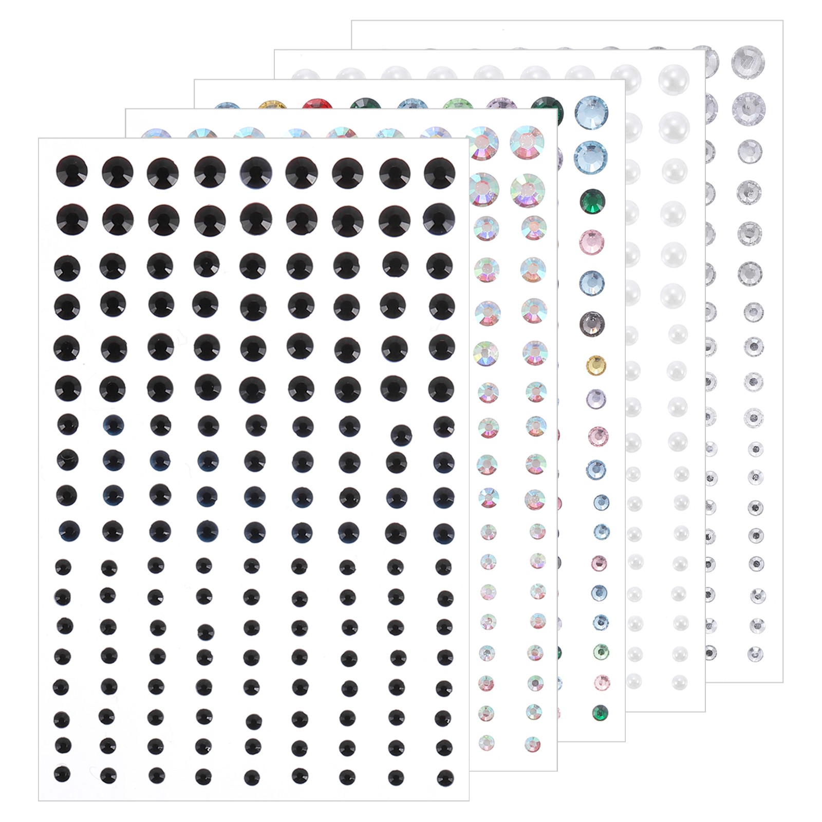 810Pcs 36mm Self Adhesive Rhinestone Sticker Clear/Pearl/Mixed/Colorful/Black