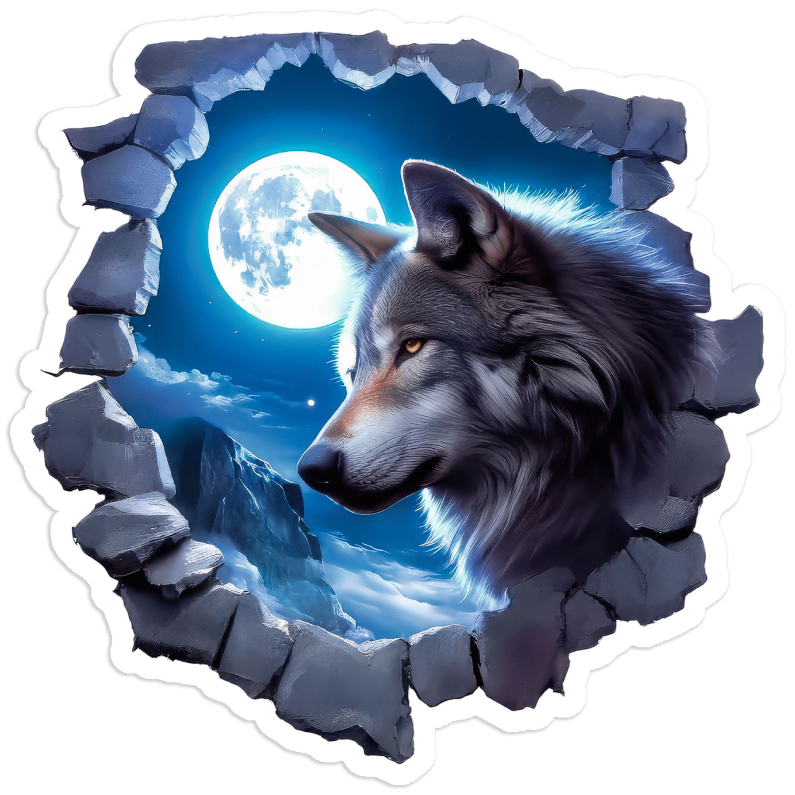 Wolf Moon – Vinyl Decal Sticker – Car Window Laptop – #62