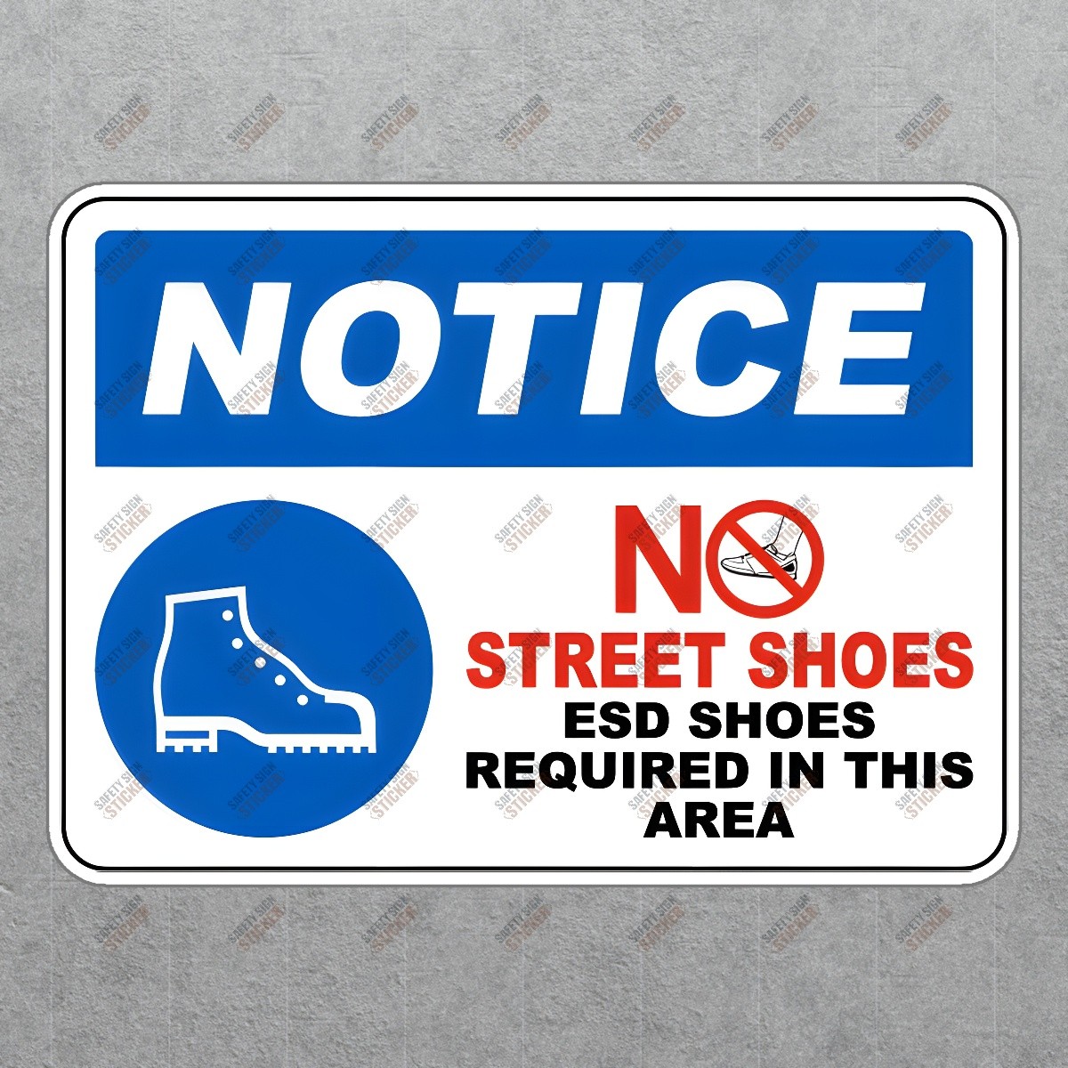 NOTICE: No Street Shoes ESD Shoes Required for Safety Compliance #187406