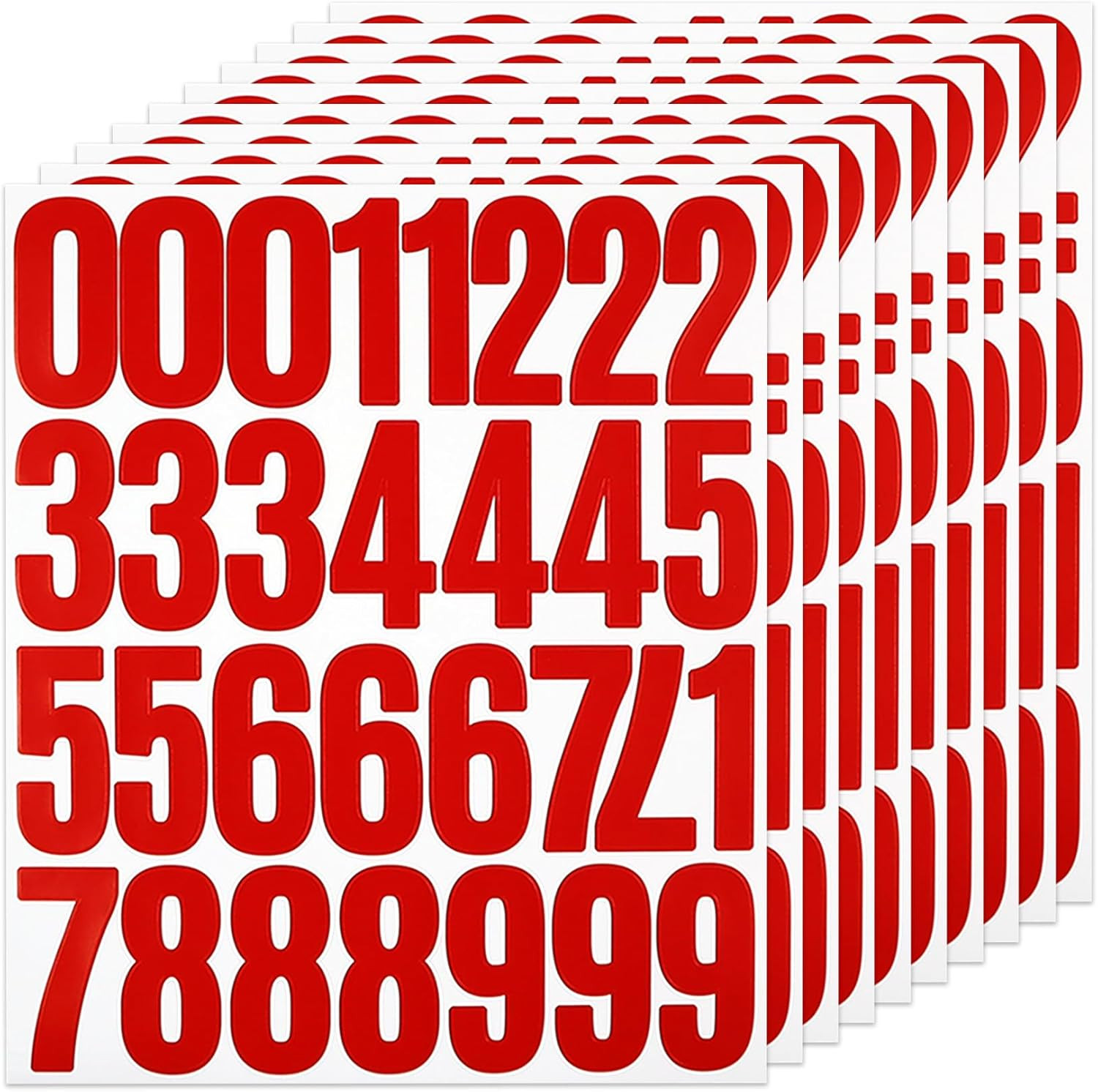 300 Number Stickers, 10 Sheets 2 Inches Self-Adhesive Vinyl 0-9 Decals for Scrap