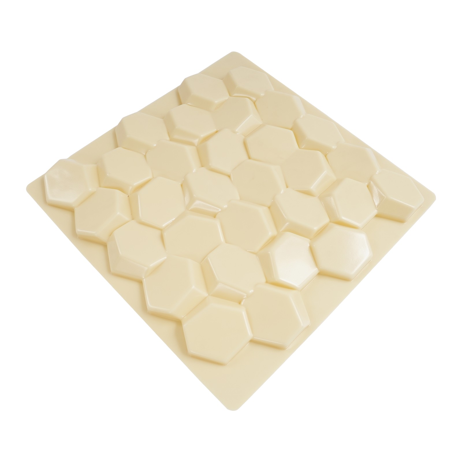Beige 21.3″ x 21.3″ 3D Honeycomb Tile Brick Wall Sticker Waterproof Wall Panels
