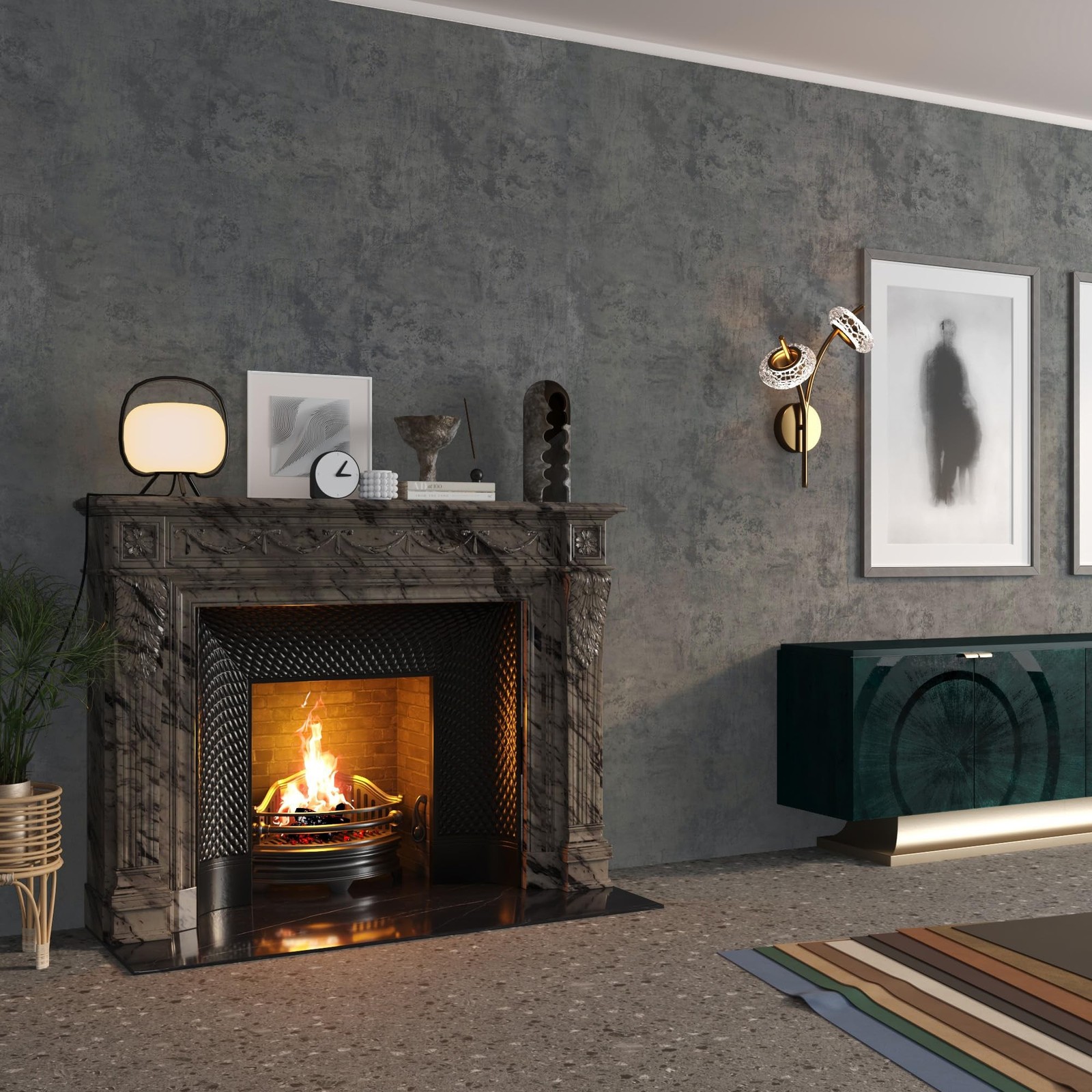 BAYYA Concrete Wallpaper Cement Contact Paper Dark Grey Wallpaper Peel Stick …