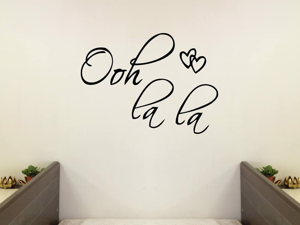 OOH LA LA Paris France Hearts Love Quote Vinyl Wall Decal Decor Art Sticker
