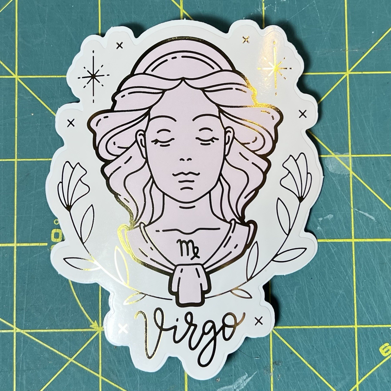 Virgo Vinyl Diecut Sticker UV Fade Resistant Dishwasher Safe 3.5” X 3.5”