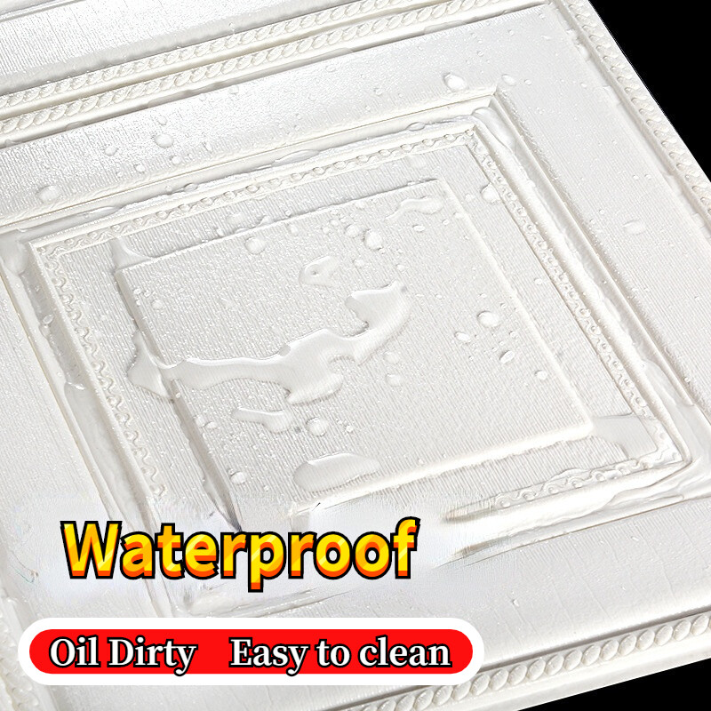 3D Wall Sticker Self Adhesive Wallpaper Waterproof Room Ceiling Foam Panel Decor