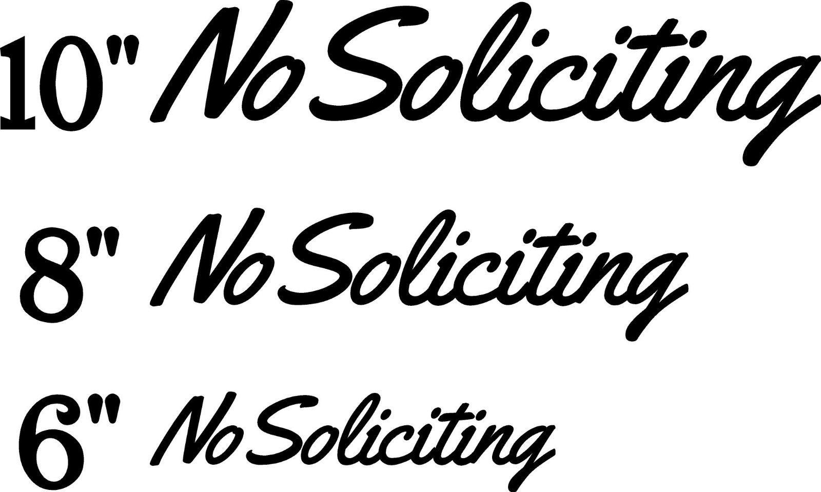 No Soliciting Sign Vinyl Decal SIZES | Unwanted | Front Door Window | Business