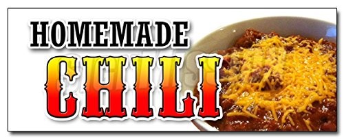 48″ Homemade Chili Decal Sticker Bread Bowl Texas Beans Beef Chicken Vegan