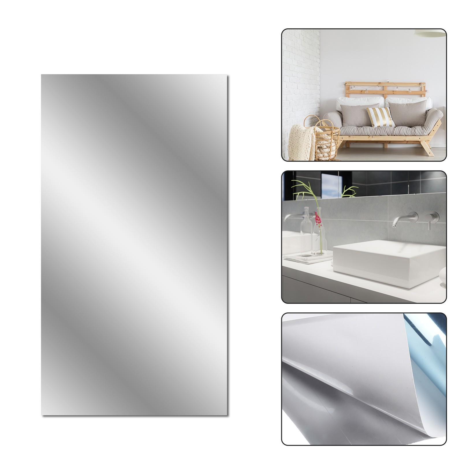 Mirror Wall Sticker Foil Wall Mirror Mirror PET Self-adhesive Waterproof