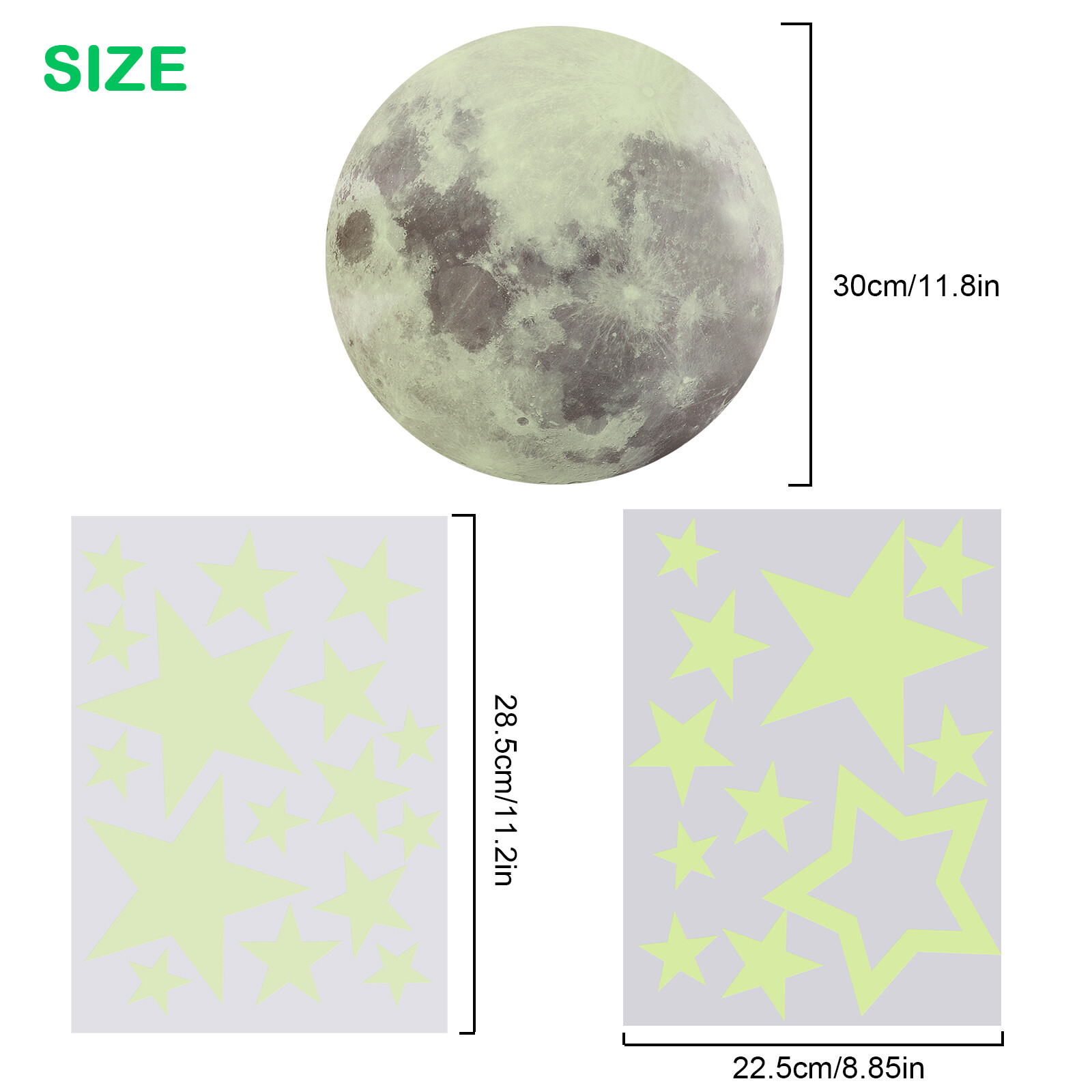 435Pcs Glow In The Dark Luminous Stars & Moon Planet Space Wall Stickers Decal