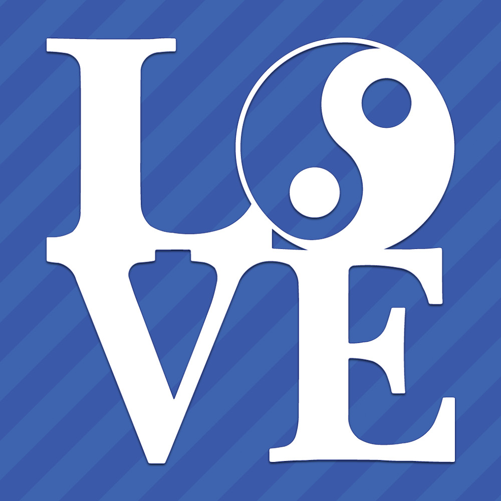 Love Yin Yang Symbol Vinyl Decal Sticker Tao Buddha Spiritual