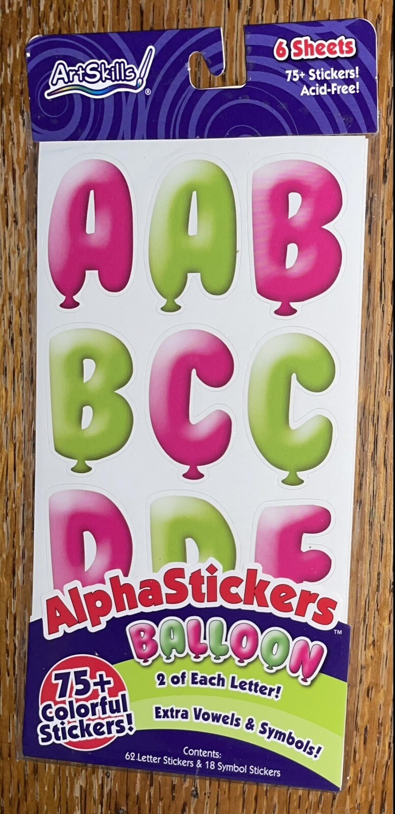 Art Skills Balloon Alphas Alphabet Letters & Symbols Birthday 6 Sheets Scrapbook