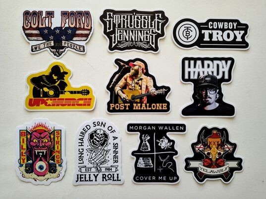Modern Country Sticker Pack 3 (10) Hip Hop Country, Nashville, AltCountry