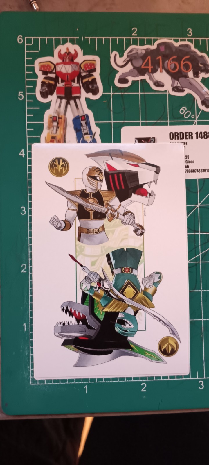 MMPR’S X TOMMY X THE GREEN RANGER X THE WHITE RANGER X 4X3 INCH STICKER X VYNIL